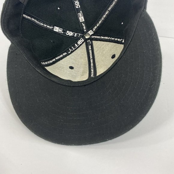 New Era SF Giants Baseball Hat MLB Cap Black Wool Mens size 7 Embroidered Orange - Picture 8 of 10